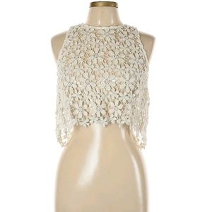Hollister daisy crochet crop top Small